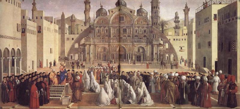 Gentile Bellini St.Mark Preaching in Alexandria oil painting image